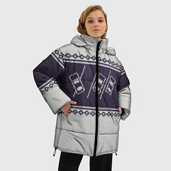 Куртка зимняя женская Форсаж: Зимний узор, цвет: 3D-черный — фото 2
