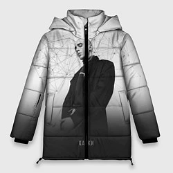 Куртка зимняя женская Хаски: Геометрия, цвет: 3D-красный
