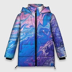 Куртка зимняя женская Tie-Dye Blue & Violet, цвет: 3D-красный
