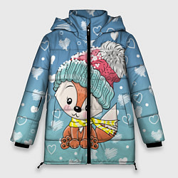 Куртка зимняя женская Зимняя лисичка, цвет: 3D-красный