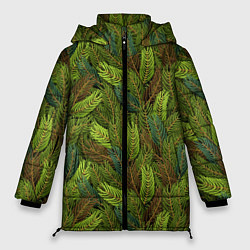 Куртка зимняя женская Ветви ели, цвет: 3D-черный