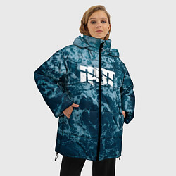 Куртка зимняя женская Грот: Синий мрамор, цвет: 3D-красный — фото 2