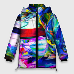 Куртка зимняя женская Фантастическая палитра, цвет: 3D-черный