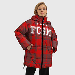 Куртка зимняя женская Футбольная клетка, цвет: 3D-черный — фото 2