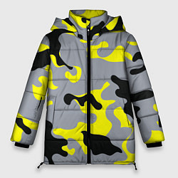Куртка зимняя женская Yellow & Grey Camouflage, цвет: 3D-красный