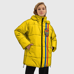 Куртка зимняя женская Молдавия: лента с гербом, цвет: 3D-светло-серый — фото 2