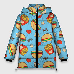 Куртка зимняя женская Yum Fast Food, цвет: 3D-черный