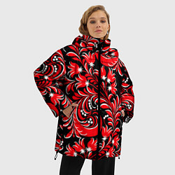 Куртка зимняя женская Хохлома красная, цвет: 3D-черный — фото 2