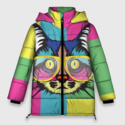 Женская зимняя куртка Поп-арт котик