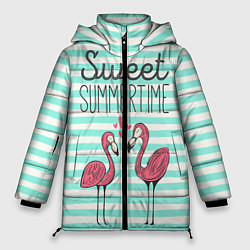 Куртка зимняя женская Sweet Summer Flamingo, цвет: 3D-черный