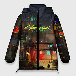 Куртка зимняя женская Cyberpunk 2077: Night City, цвет: 3D-черный
