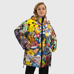 Куртка зимняя женская Pokemon Bombing, цвет: 3D-красный — фото 2