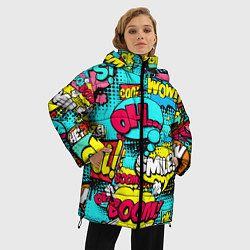 Куртка зимняя женская Кислотный поп-арт, цвет: 3D-черный — фото 2