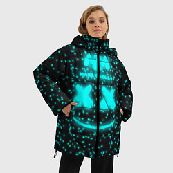 Куртка зимняя женская Marshmello: Blue Fireflies, цвет: 3D-черный — фото 2