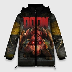 Куртка зимняя женская DOOM: Pinky Monster, цвет: 3D-светло-серый