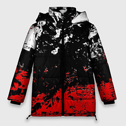 Куртка зимняя женская Брызги красок, цвет: 3D-красный