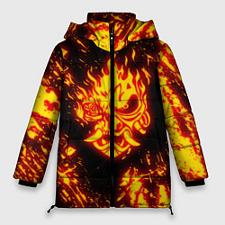 Куртка зимняя женская Cyberpunk 2077: FIRE SAMURAI, цвет: 3D-черный
