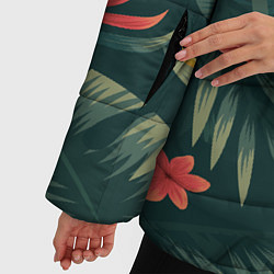 Куртка зимняя женская Зеленые тропики, цвет: 3D-черный — фото 2