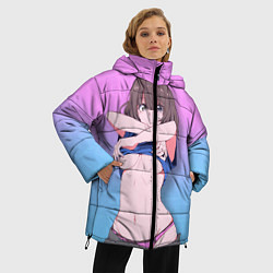 Куртка зимняя женская Ahegao Girl, цвет: 3D-красный — фото 2