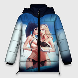 Куртка зимняя женская Sona & Akali: LoL, цвет: 3D-черный