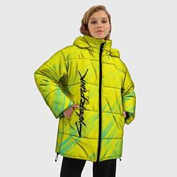 Куртка зимняя женская Cyberpunk 2077: Yellow, цвет: 3D-светло-серый — фото 2