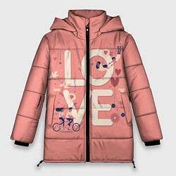 Куртка зимняя женская Любящая пара, цвет: 3D-черный