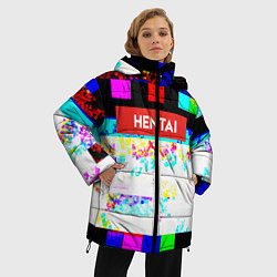 Куртка зимняя женская Hentai Glitch 2, цвет: 3D-черный — фото 2