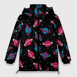 Куртка зимняя женская Сатурн атакует, цвет: 3D-черный
