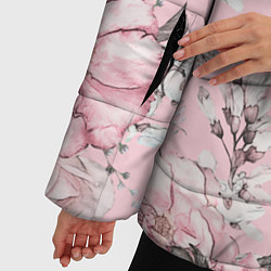 Куртка зимняя женская Розовые розы, цвет: 3D-черный — фото 2