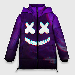 Куртка зимняя женская Marshmello: Violet Glitch, цвет: 3D-черный