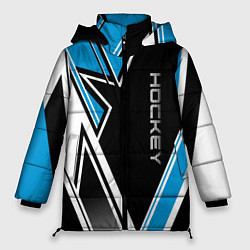 Куртка зимняя женская Hockey black blue white, цвет: 3D-черный