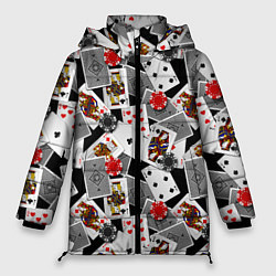 Женская зимняя куртка Игральные карты и фишки