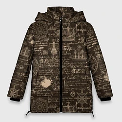 Куртка зимняя женская Старая рукопись путешественника, цвет: 3D-черный