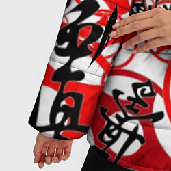 Куртка зимняя женская Каратэ киокушинкай - эмблемы, цвет: 3D-черный — фото 2