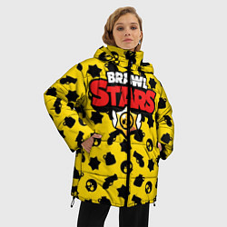 Куртка зимняя женская Brawl Stars: Yellow & Black, цвет: 3D-красный — фото 2