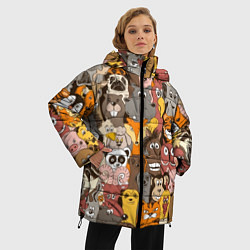 Куртка зимняя женская Прикольные зверушки, цвет: 3D-светло-серый — фото 2