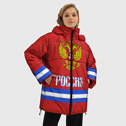 Куртка зимняя женская Хоккей: Россия, цвет: 3D-красный — фото 2