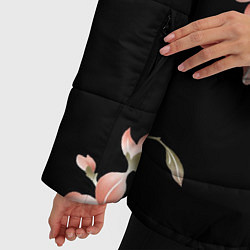 Куртка зимняя женская Красивые Цветочки, цвет: 3D-черный — фото 2