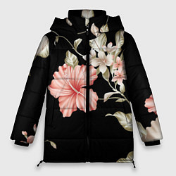 Женская зимняя куртка Красивые Цветочки
