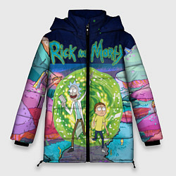 Куртка зимняя женская Путешествия Рика и Морти, цвет: 3D-черный