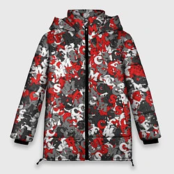 Женская зимняя куртка Камуфляж с буквами F C S M