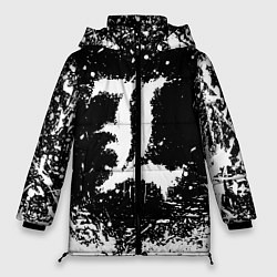 Куртка зимняя женская L letter кляксы, цвет: 3D-черный