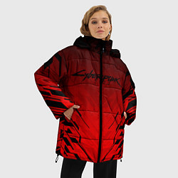 Куртка зимняя женская Cyberpunk 2077: Red Techno, цвет: 3D-черный — фото 2