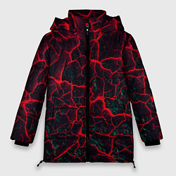 Женская зимняя куртка Молнии красные абстрактные