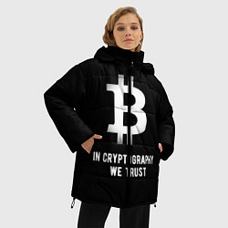 Куртка зимняя женская Биткоин Криптовалюта, цвет: 3D-черный — фото 2