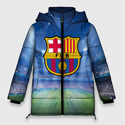 Куртка зимняя женская FC Barcelona, цвет: 3D-черный
