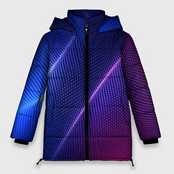 Куртка зимняя женская Фиолетово 3d волны 2020, цвет: 3D-черный