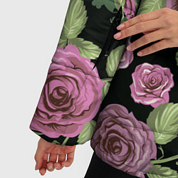 Куртка зимняя женская Кусты роз, цвет: 3D-светло-серый — фото 2
