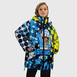 Куртка зимняя женская BRAWL STARS ЛЕОН ШАРК, цвет: 3D-черный — фото 2