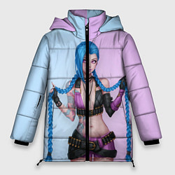 Куртка зимняя женская League of Legends Jinx, цвет: 3D-светло-серый